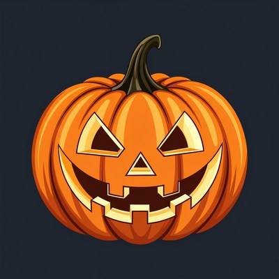 Halloween pumpkin with facial details