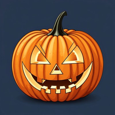 Halloween pumpkin with funny face