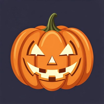 Halloween pumpkin with face design