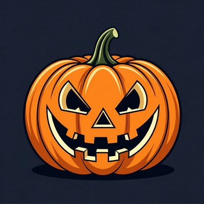 Halloween pumpkin with face design