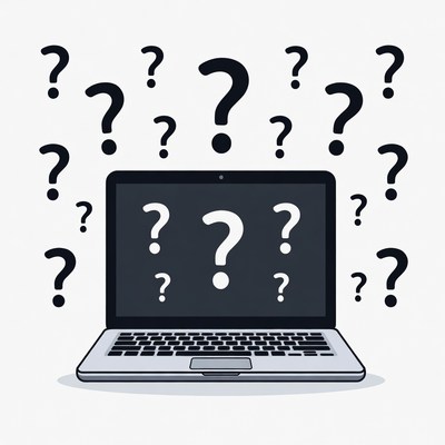 Questions on computer screen