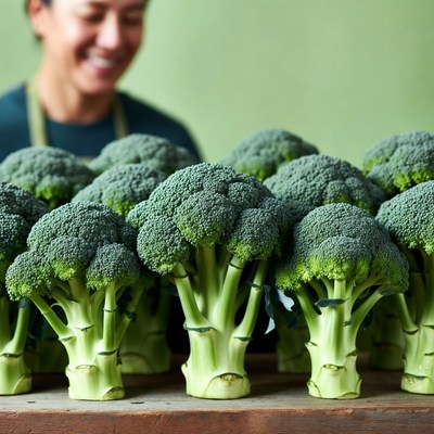 Broccoli display at farmers market