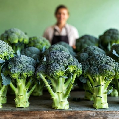 Fresh broccoli at a local market