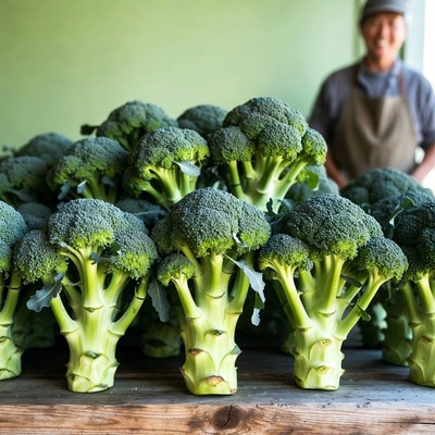 Broccoli display at farmer's market