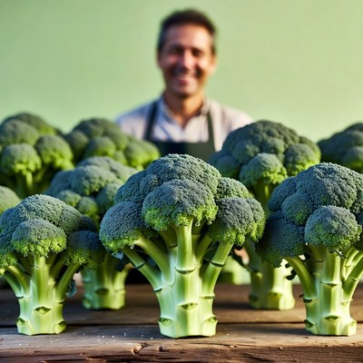 Broccoli harvest at local farm market