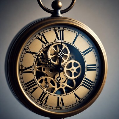 Vintage clock showing intricate gears