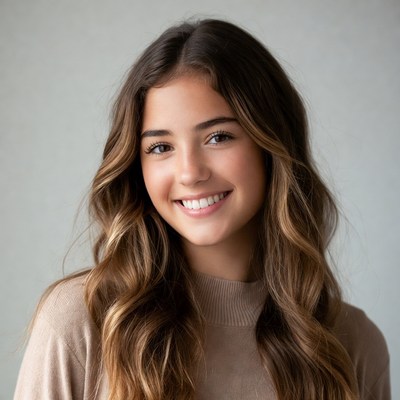 Young woman smiles in indoor setting