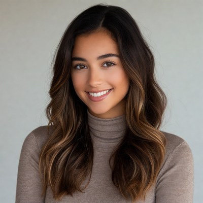 Portrait of woman with long hair