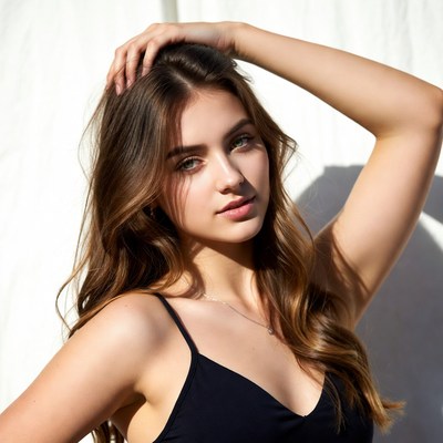 Girl posing in studio light