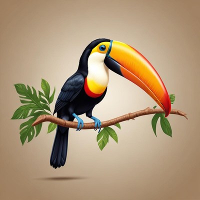 Toucan sitting on a branch