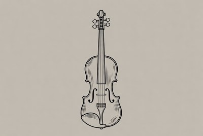 Violin on simple background
