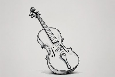 Violin on plain background