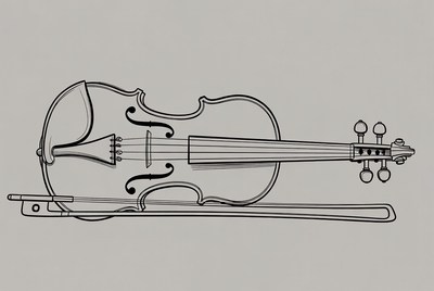 Violin and bow illustration