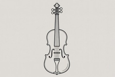 Violin drawn on light background