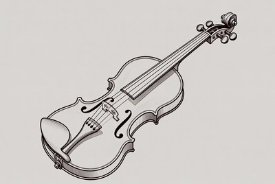 Violin on simple background