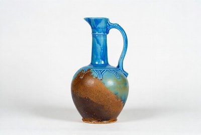 Ceramic pitcher with blue glaze