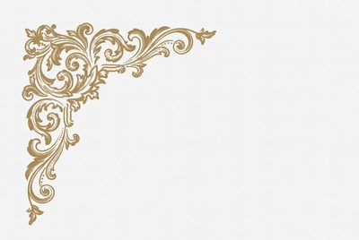 Ornate corner design on light background