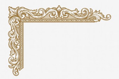 Ornate picture frame design detail
