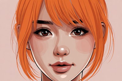 Portrait of a person with orange hair