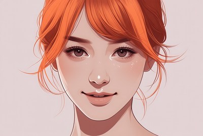 Woman with orange hair smiling