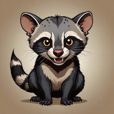 Cute raccoon cartoon character design