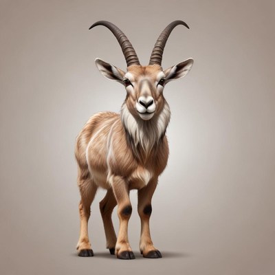 Happy goat standing on background