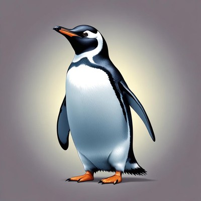 Penguin standing on a surface