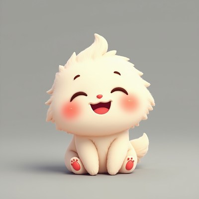 Cute cartoon dog with happy expression