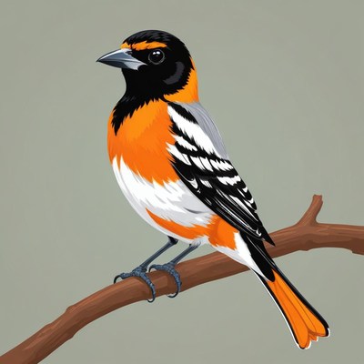 Bird sitting on branch in nature setting