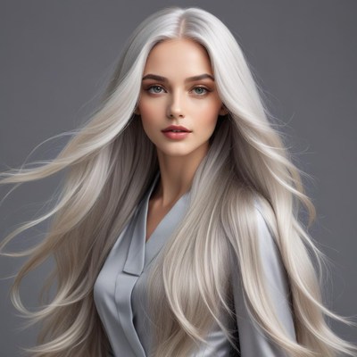 Light hair flowing in soft movement