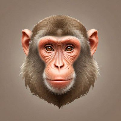 Macaque monkey head illustration