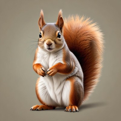 Squirrel standing in studio setting