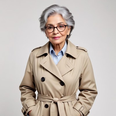 Elderly woman in casual outfit