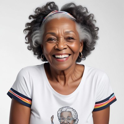 Senior woman smiling in casual wear