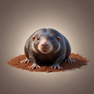 Cute animal on brown soil surface