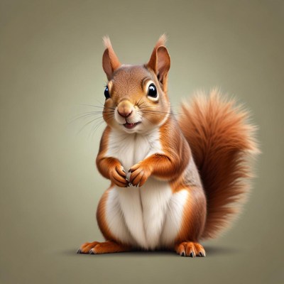 Squirrel standing on two legs