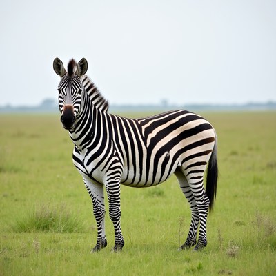 Zebra in grassland during daytime