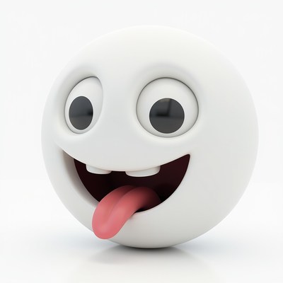 Smiling ball with tongue out