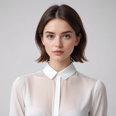 Woman in white shirt poses for camera