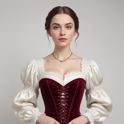 Woman in historical dress with lace