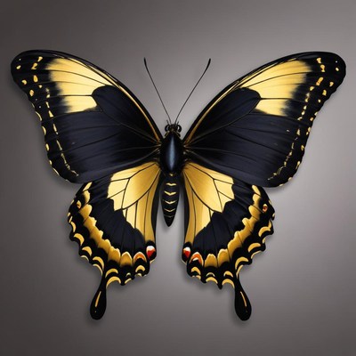 Bright butterfly on display