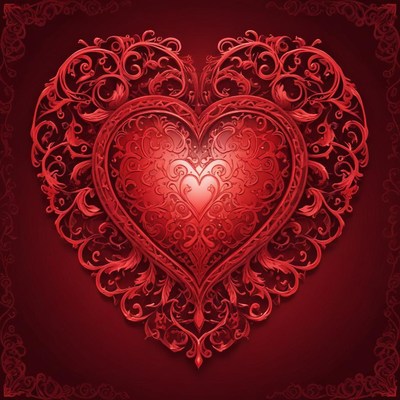 Heart design with intricate patterns