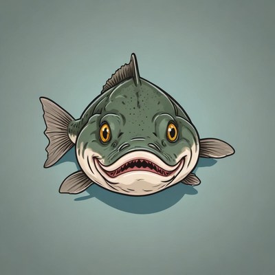 Cartoon fish with a big smile