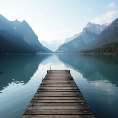 Dock extending over calm water