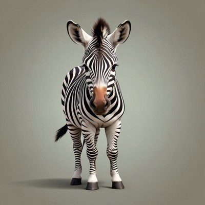 Zebra standing with calm posture