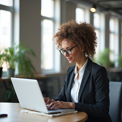 Woman working at office desk
