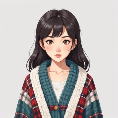 Young girl in cozy sweater