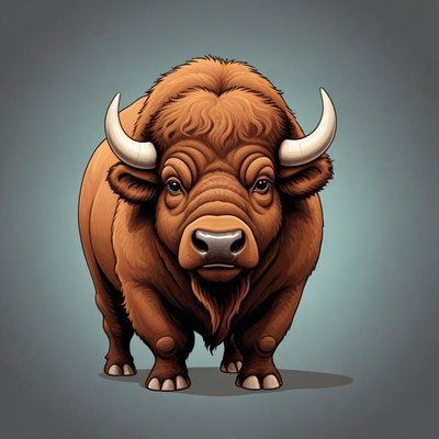 Bison standing on plain background