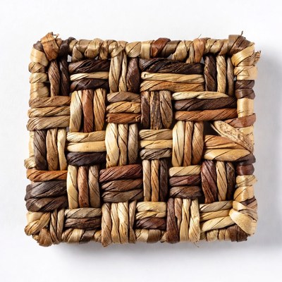 Woven coaster made from natural materials