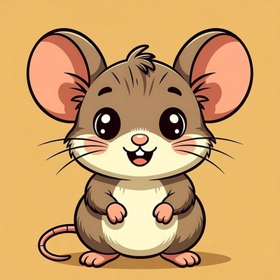Cute cartoon mouse character design